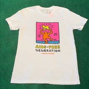 Keith haring aids free tee t shirt DSWT NWT